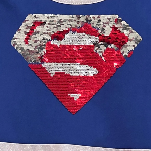 SUPERGIRL short sleeve red&blue dress /size M (7-8) - Picture 3 of 5